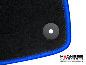 smart fortwo Floor Mats - 453 model - Blue Binding w/ smart silhouette